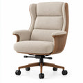 Ridgeandrung office chair with cushioned beige and brown seat and backrest, ergonomic design for comfortable seating.