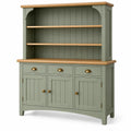 RidgeandRung cristaleira com compartimentos abertos em verde e castanho, moderna e elegante para exibir cristais e decoração.